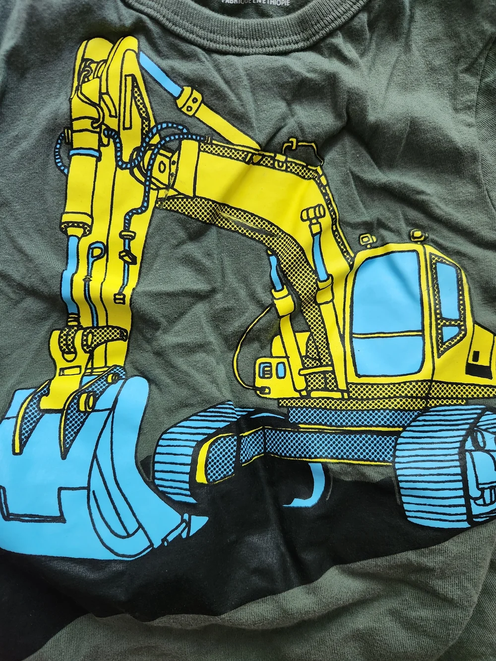 Baby Boys Excavator Shirt and Khaki Shorts Set, 18-24 Months - Picture 2 of 5